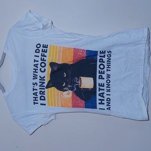 Funny cat and coffee t-shirt